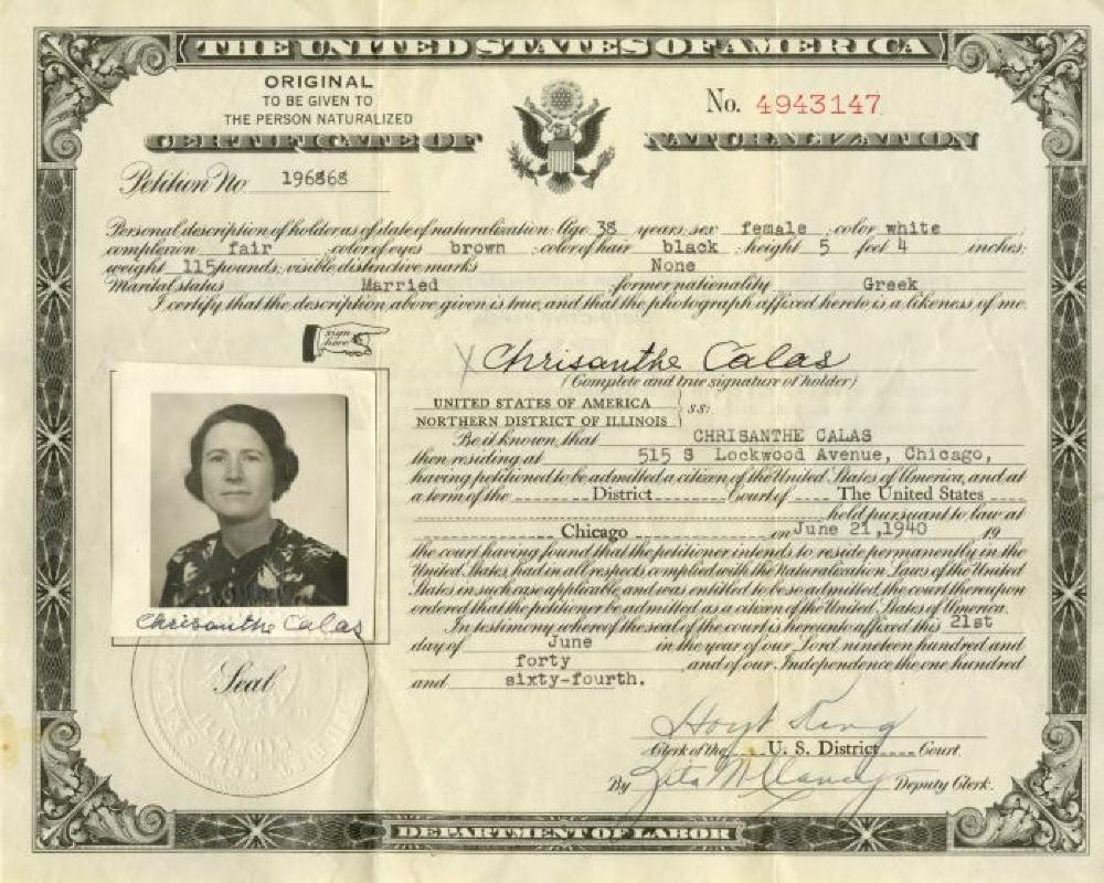 Certificate, Citizenship