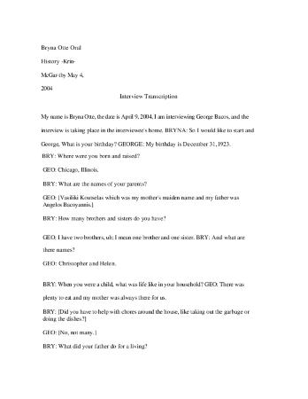 Oral History